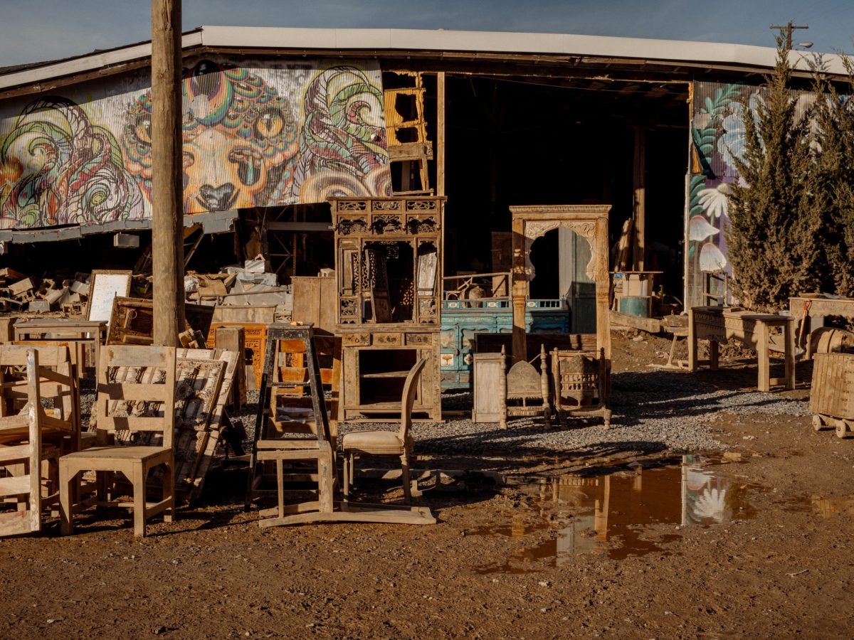 furniture outside a building after the flood