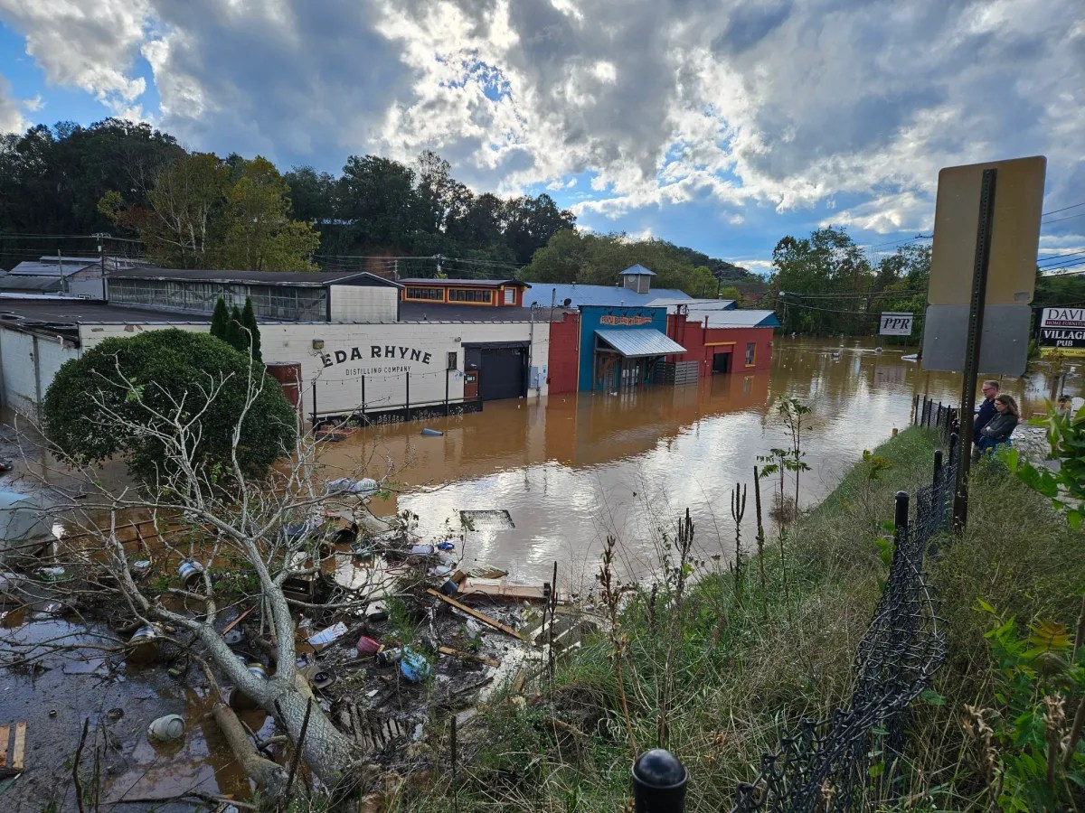 flooded buildings